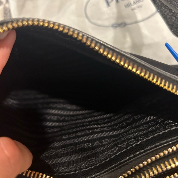 Prada Tessuto Nylon Soft Calf Double Zip Crossbody Bag - Picture 6 of 11